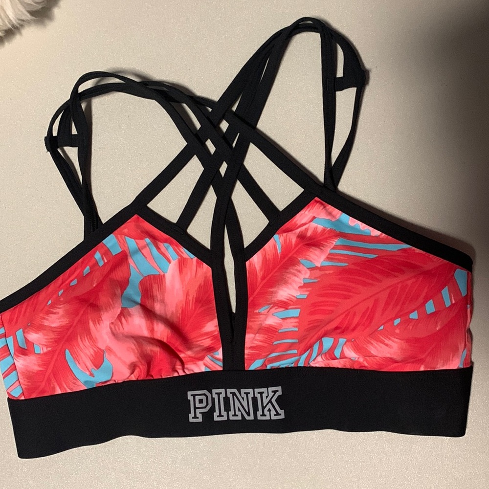 Pink sports bra